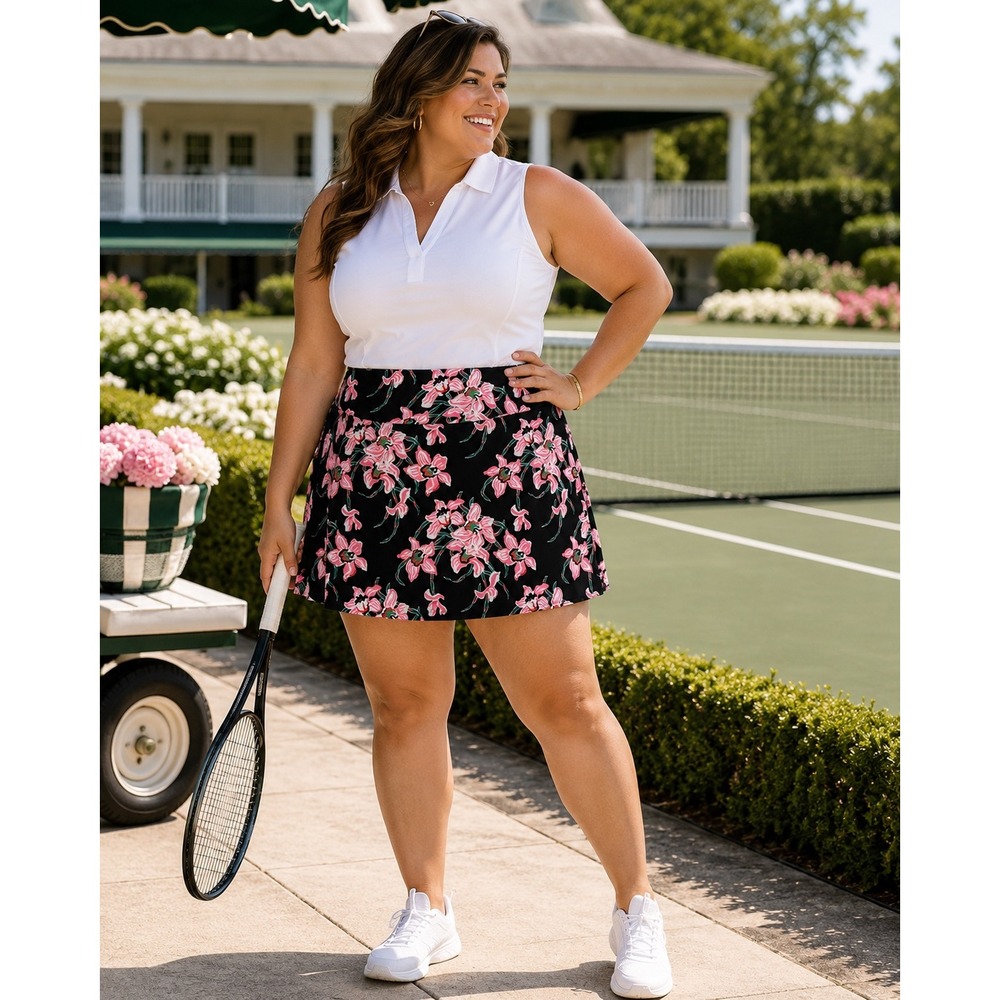 Floral Tennis Golf Skort Skirt Resort Active Country Club Preppy Athleisure 2XL